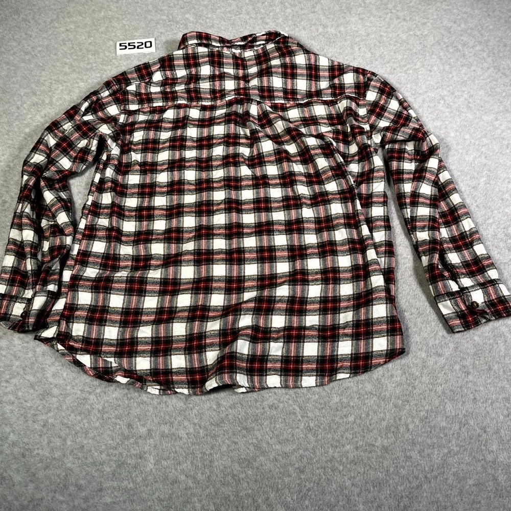 Hollister Flannel Shirt Womens Medium Multicolor Plaid Collared Button Up Casual - Picture 5 of 5